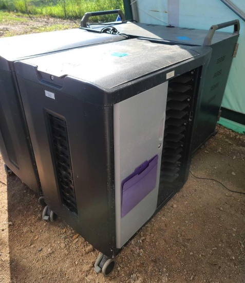 (3) Dell Mobile Laptop Charging Cart Stations