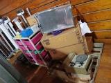 Group of Health O Meter Scales, Storage Bins w/pipe connecters, roll around carts, etc.
