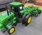 Hand Carved John Deere 4640 Tractor w/MX425 John Deere Disc. 100% Wood