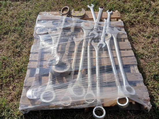 Group of Stainless Steel Wrenches on Pallet