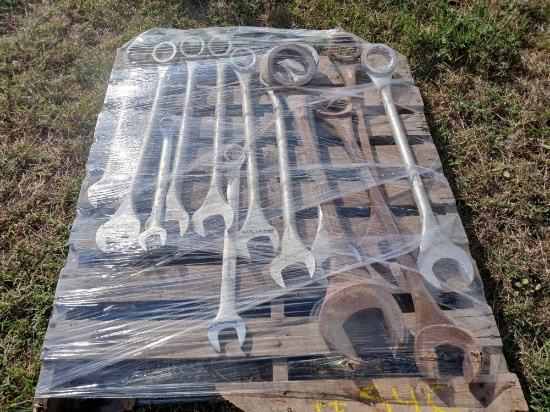 Group of Stainless Steel Wrenches on Pallet