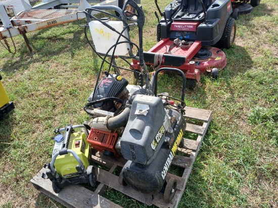 Central Pneumatic 8 Gallon 125 PSI Portable Air Compressor, Ryobi Pressure Washer, etc.