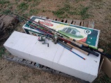 Pallets with Misc. Fishing Rods, Camping Tent