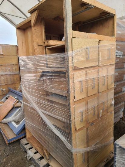 (3) Pallet w/ (1) Stink Top, (2) Desk Storage Cabinet