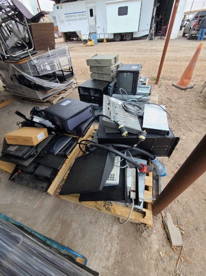 (4) Pallets w/Monitor Pelco PMC14H, Office Phones, Motorola Command Star Lite, Motorola Astro, Etc.