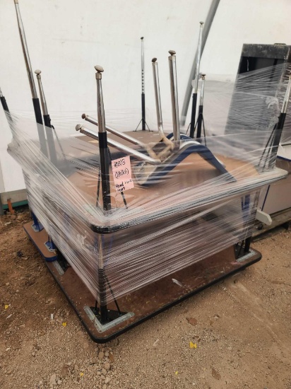 (1) Pallet w/ (4) School Tables, (1) Student chair