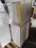 (1) Office Wooden Desk, (1) Children's Classroom Book Display, Children's Play Kitchenware on Pallet