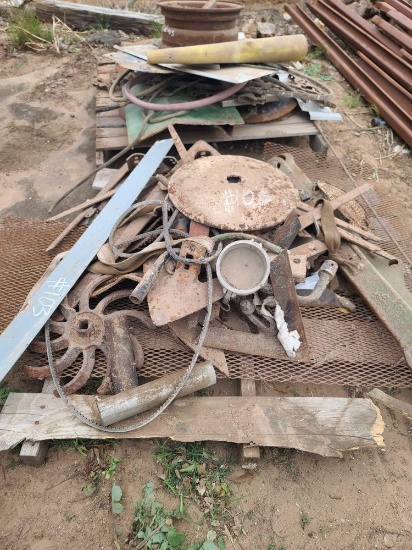(2) Pallets W/ Various Tractor Parts, Shanks, & Assorted Cultivators