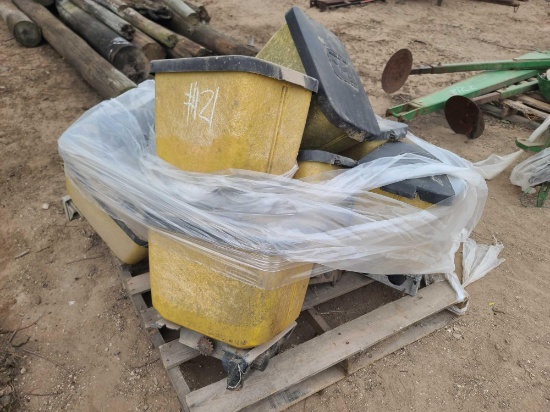 Group of John Deere Planter Boxes on Pallet
