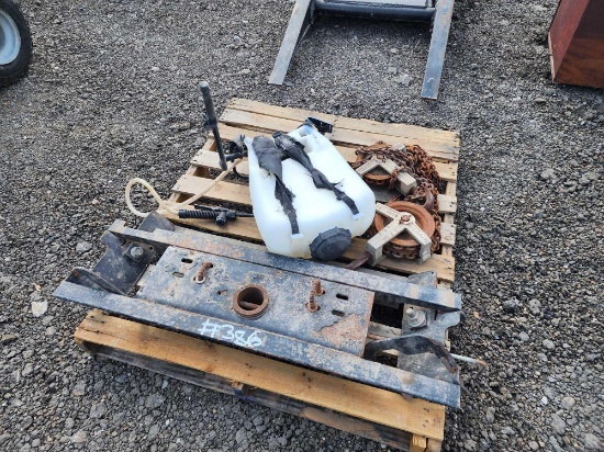 Chain Winch, Gooseneck Hitch & Small Sprayer