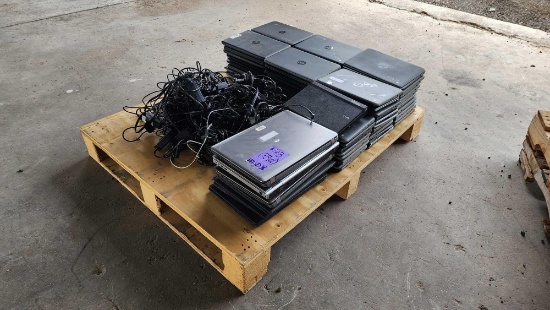 (1) Group of HP Laptops, Chargers on Pallet