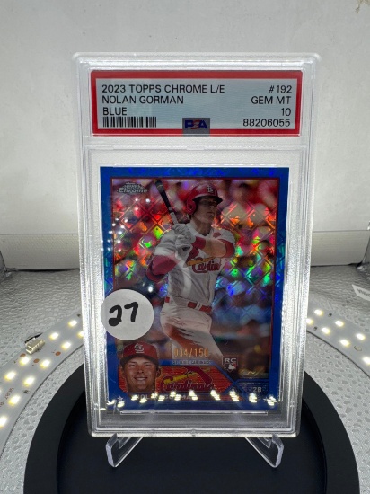 2023 TOPPS CHROME L/E NOLAN GORMAN ROOKIE PSA 10 (#034/150)