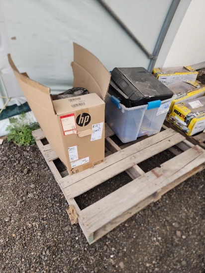 (1) Pallet w/ Computer Monitor, Computer Keyboard, HP Computer Desktop, etc.