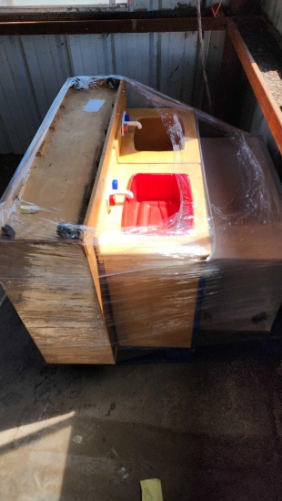 (2) Children's Pretend Kitchen Sinks, (1) Bookshelf on Pallet