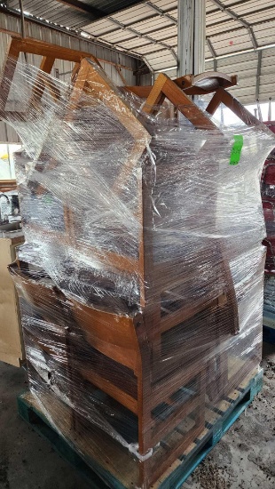 (1) Pallet w/ Wooden Desk Chairs