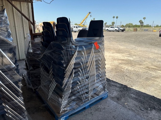 Group of Stackable Student Chairs on Pallet