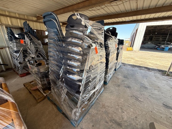 Group of Stackable Student Chairs on Pallet