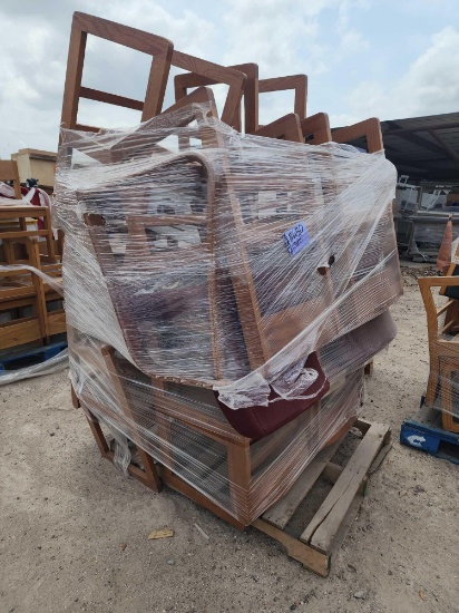(1) Pallet w/ Group of Wooden Chairs