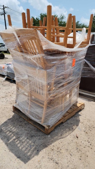 Group of Wood Chairs on Pallet
