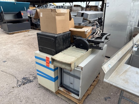 Pallet w/ (2) File Cabinets, (1) Sentry Lock Safe, (1) Wagner Paint Crew Sprayer, etc.
