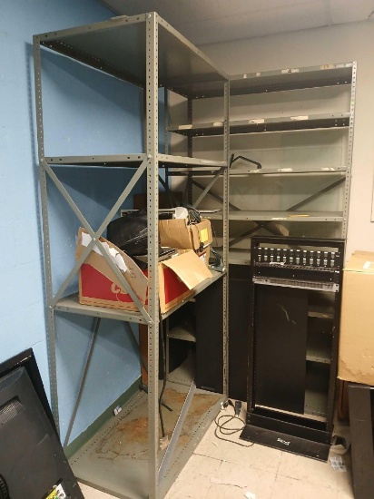 (2) AluminiumStorage Racks, (1) Amptown Studiorack, (2) Boxes w/Misc. Items.OFFSITE: BROWNSVILLE,