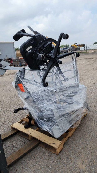 Group of Rolling Office Chairs, Metal Stool Chairs on Pallet