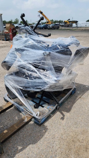 Group of Rolling Desk Chairs on Pallet