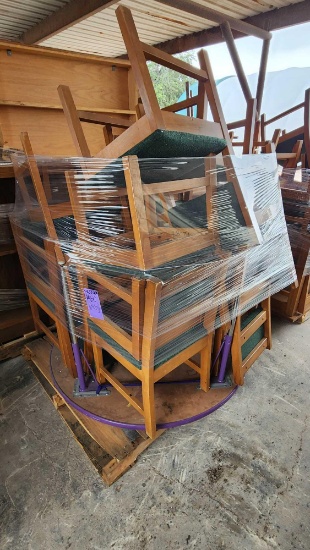 Group of Wooden Chairs on Pallet