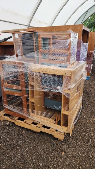 Group of Wooden Chairs on Pallet