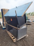 (2) Metal Teacher's Desks w/ Drawers, (1) Blue Door on Pallet