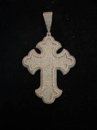 Cross Pendant 925 Silver 5CTW Diamonds, (*INSIDE OFFICE*)
