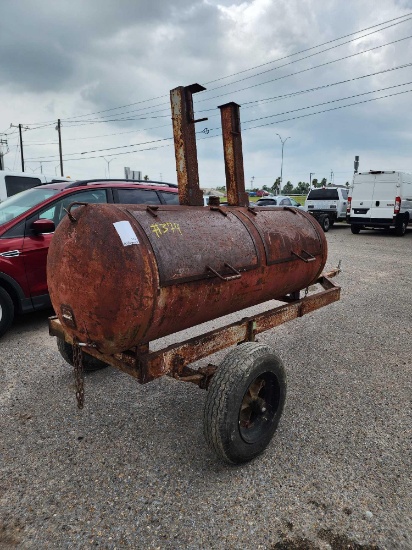 Mobile BBQ Smoker Pit on Trailer