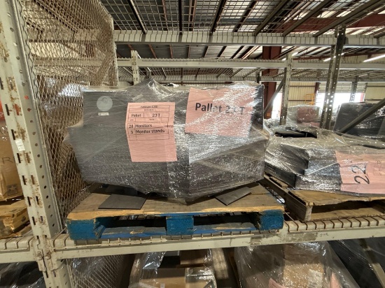 (28) Monitors, (3) Monitor Stands