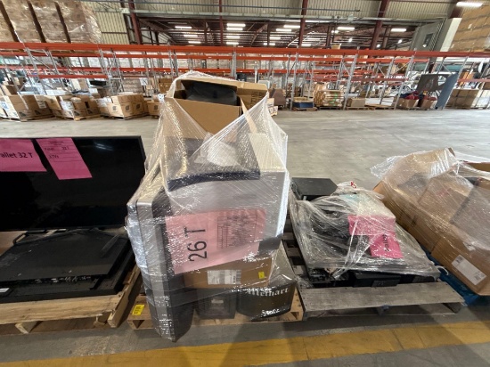 (2) TVs, (5) Printers, (2) Speakers, (1) Box of Document Parts, (1) Projector Bags, etc.