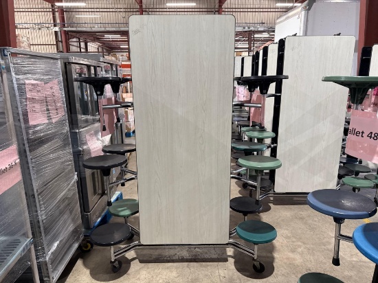(1) Cafeteria Table w/ Attached Stools
