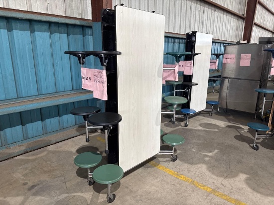 (1) Cafeteria Table w/ Attached Stools