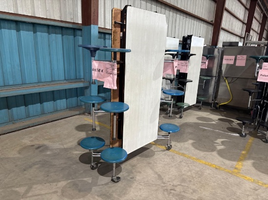 (1) Cafeteria Table w/ Attached Stools