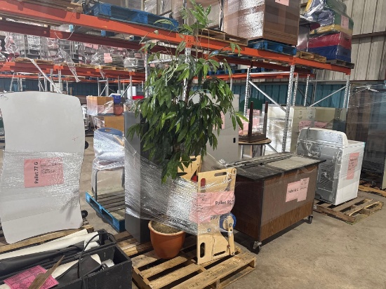 (1) Steamroller, (1) File Cabinet, (1) Potted Tree