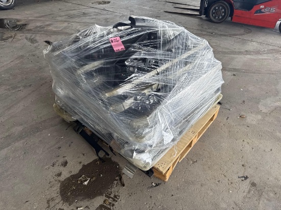 Group of Interior Vehicle Cameras and Police Light Bars on Pallet