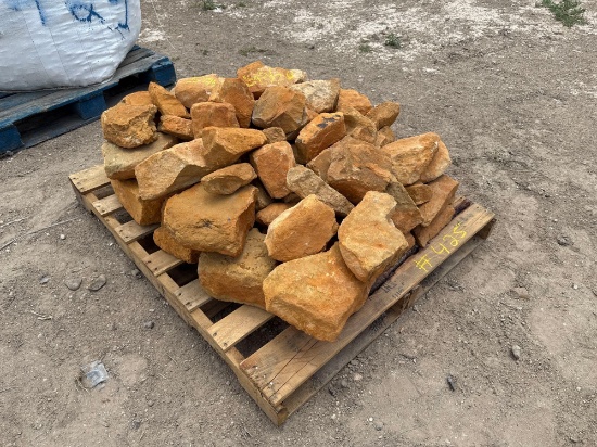 (1) Pallet w/River Stone Boulders (Orange)