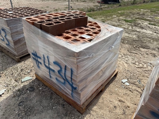 Pallet of Clay Hole Bricks