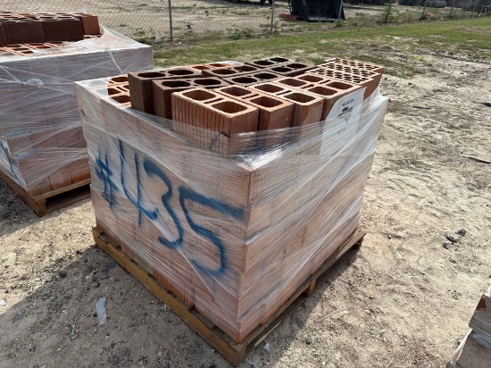 Pallet of Clay Hole Bricks