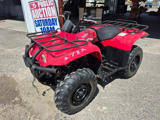 2008 Yamaha YFM400 Motorcycle, VIN # 5Y4AH29Y18A001401