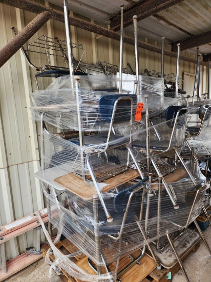 Group of Student Combo Desks on Pallet