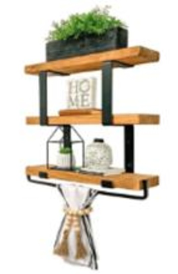 (6) Boxed New Industrial 3-Tier 24" Floating Shelves, (6 x's the $Money) OFFSITE: ROBSTOWN,TX