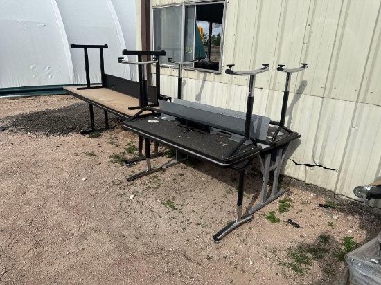 (4) Metal Tables w/ Wooden Tops