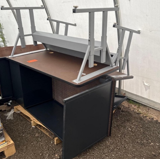 (2) Student Table Desks, (1) Teacher's Desk on Pallet