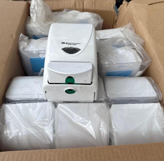 Boxes of SCJ Professional Hand Sanitizer Dispensers on Pallet