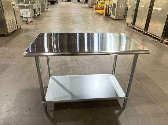 (1) 48" x 30" New Stainless Steel Work Table w/ Undershelf - 34.5" Tall