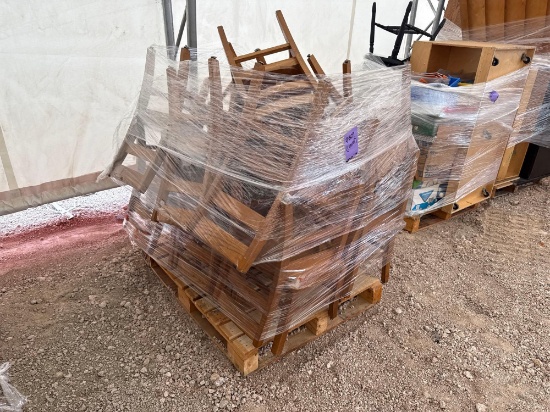 (1) Pallet w/Group of Wooden Chairs